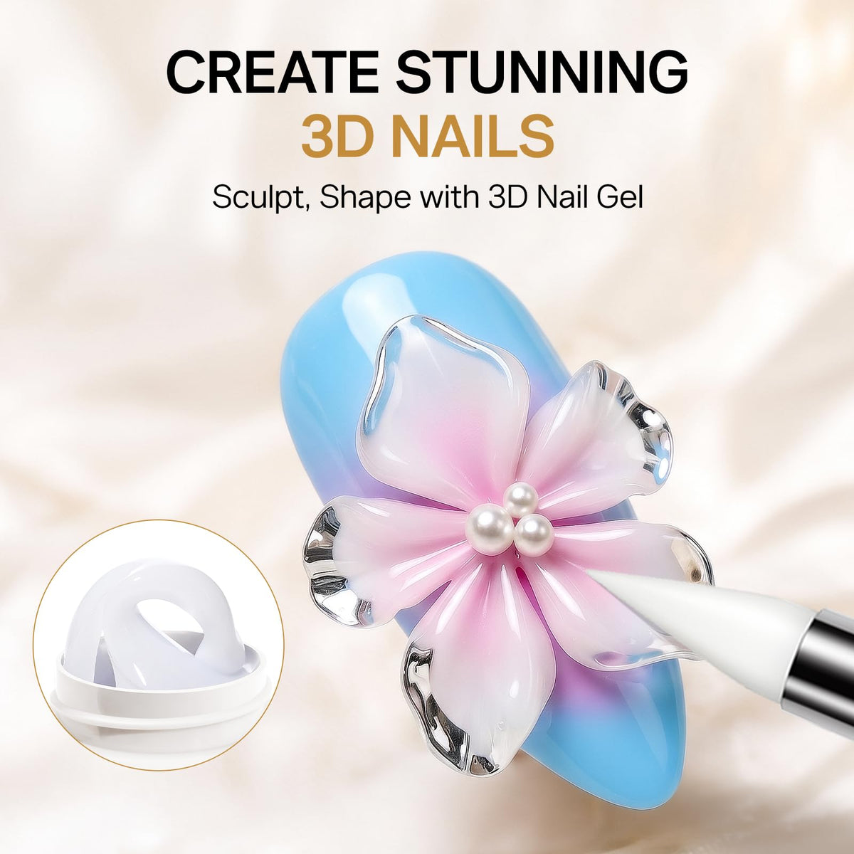 MIZHSE 3D Nail Scupting Gel for Nail Art, 6PCS Neon Colors Non-sticky