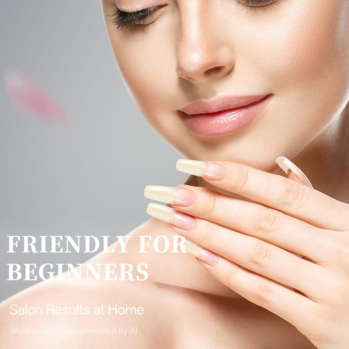 krofaue Extra Long Stiletto Nail Tips - False Clear Nais