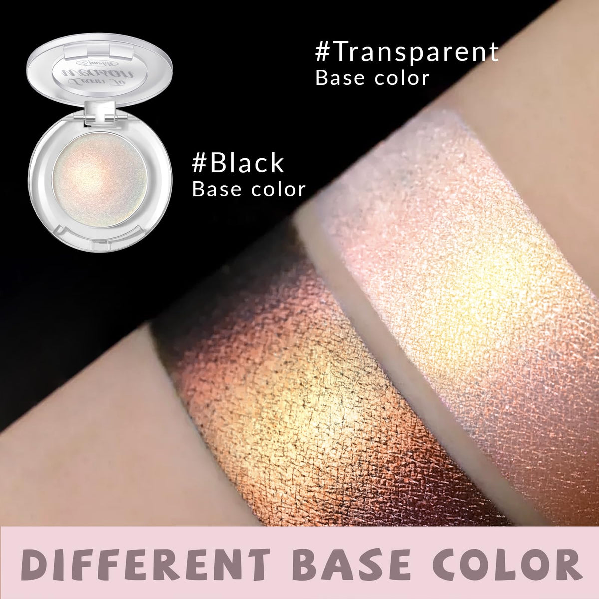 HOSAILY Holographic Duochrome Blue Glitter Eyeshadow, Color Shift Metallic Shimmer Eyeshadow Palette, Chameleon Sparkle Inner Corner Eye Highlighter, Iridescent Eye Shadow Palette Fairy Makeup#04