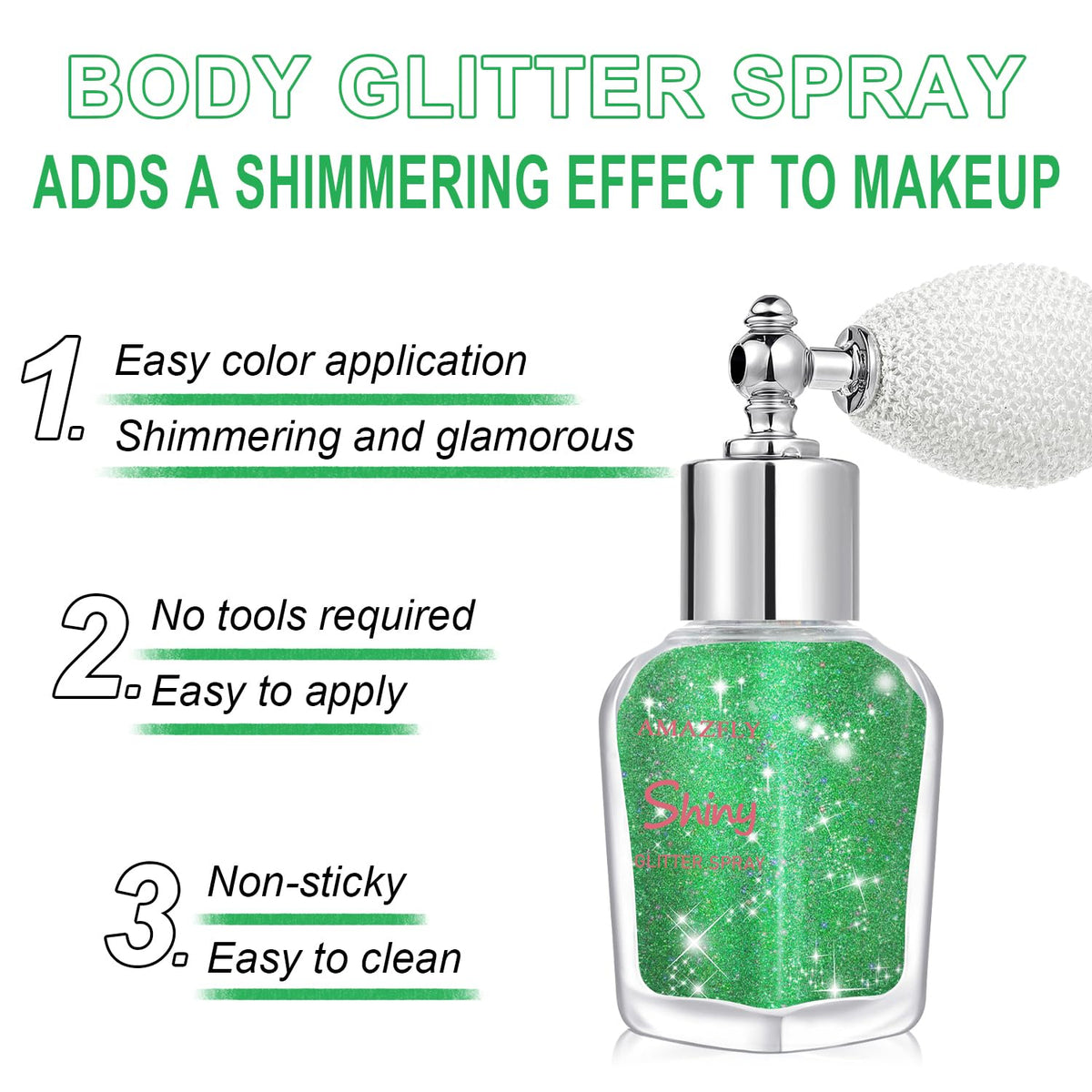 Hair and Body Glitter Spray, Shimmering Powder Sparkle Powder Makeup, Glitter Loose Sparkle Makeup for Body Highlighter,Festival Prom Rave Accessories (Glint-Rainbow)