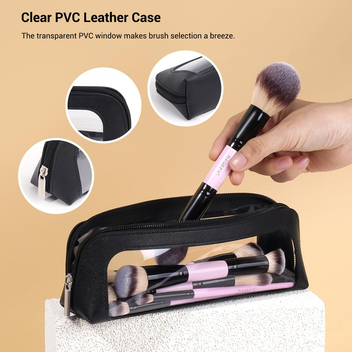 MAGEFY Makeup Brushes 12Pcs with Bag, Double-End Multi-functional for Foundation Powder Blush Eyeliner Eyeshadows brushes with Gift Box,Blackgold
