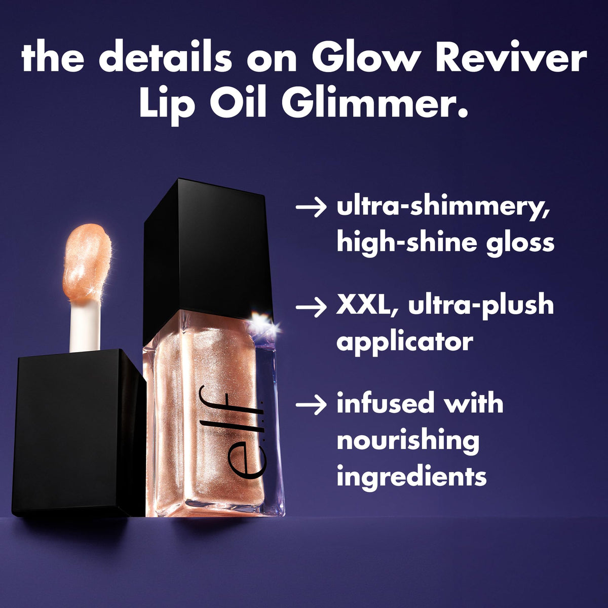 e.l.f. Glow Reviver Lip Oil Glimmer, Candy Coded