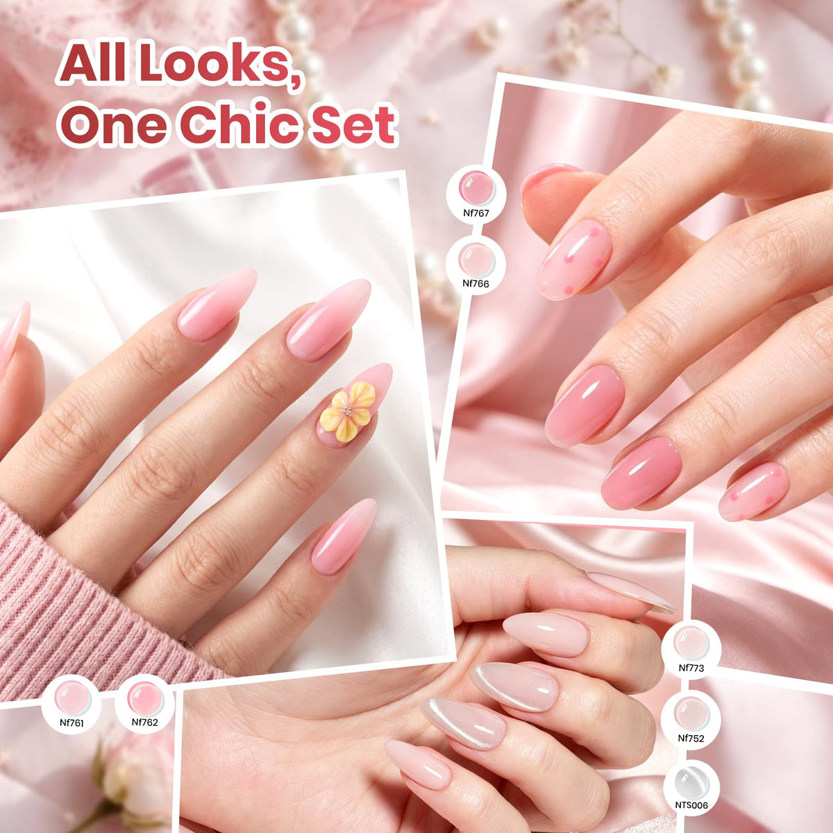 Beetles Fall Gel Nail Polish Set, 23Pcs Brown Burgundy Red Nude Pink