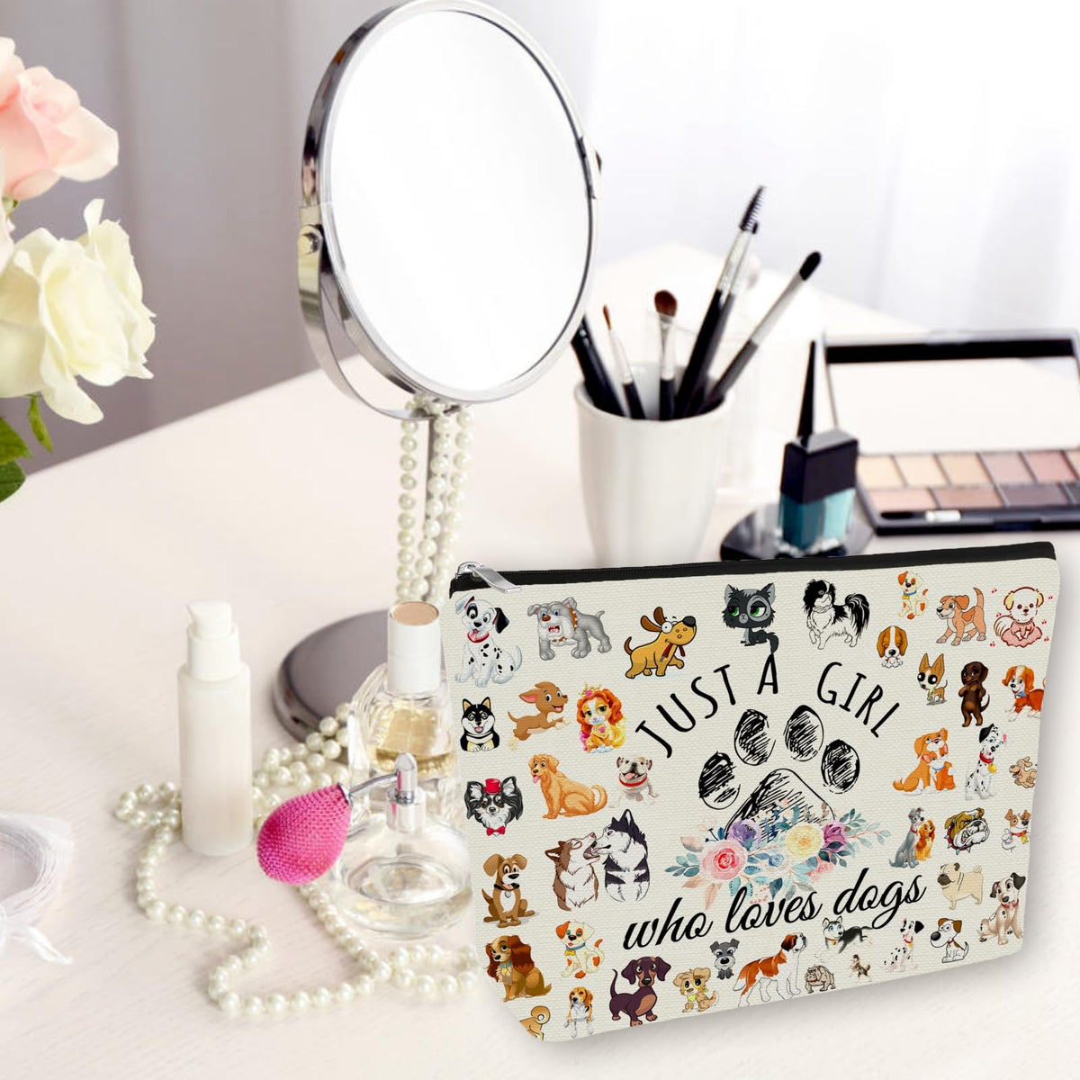 Bohemian Cat Mom Makeup Bag For Women & Teen Girl Cat Lover Gifts. Cute Boho Cats Themed Cosmetic & Toiletry Organizer Pouch For Daughters, Sisters, Friends.Ideal Gift For Travel, Christmas.