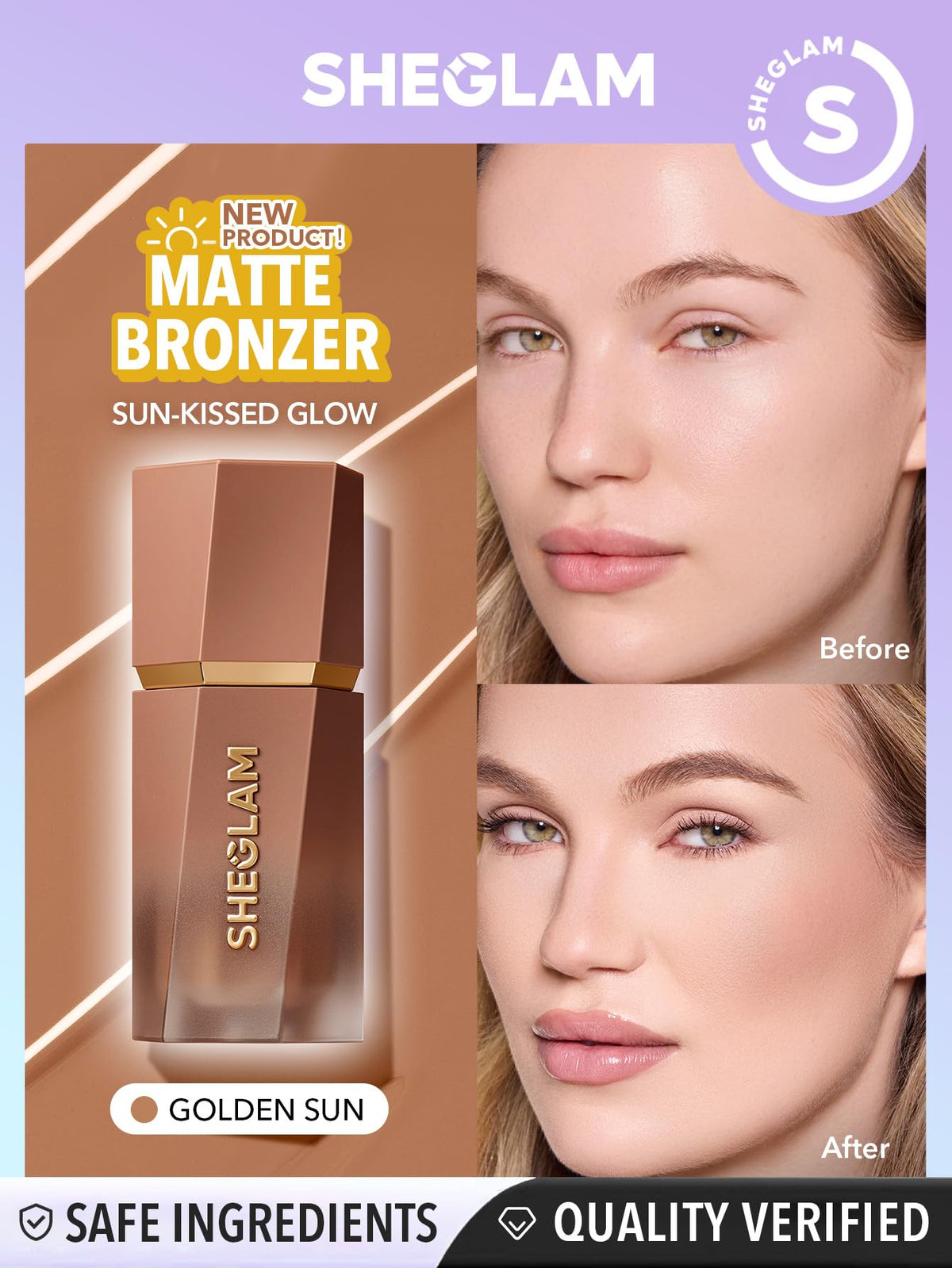 SHEGLAM Sun Sculpt Cool Toned Liquid Contour Stick Long Lasting Cream Bronzer Makeup - 01 Soft Tan