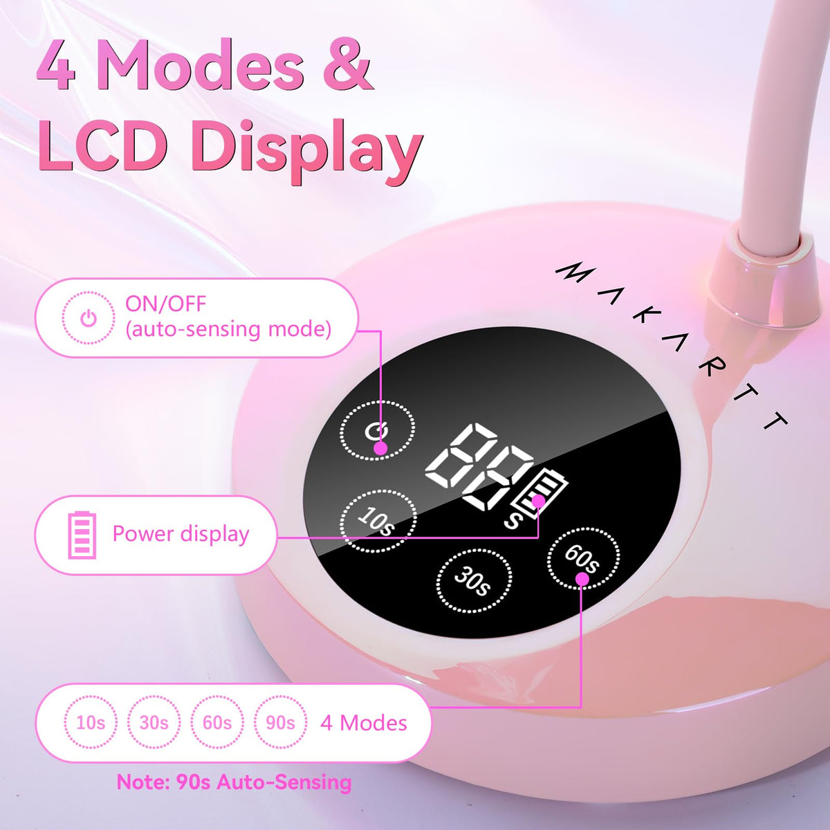 Makartt Cordless Gooseneck UV Nail Lamp for Gel-X Nails, Flash Cure