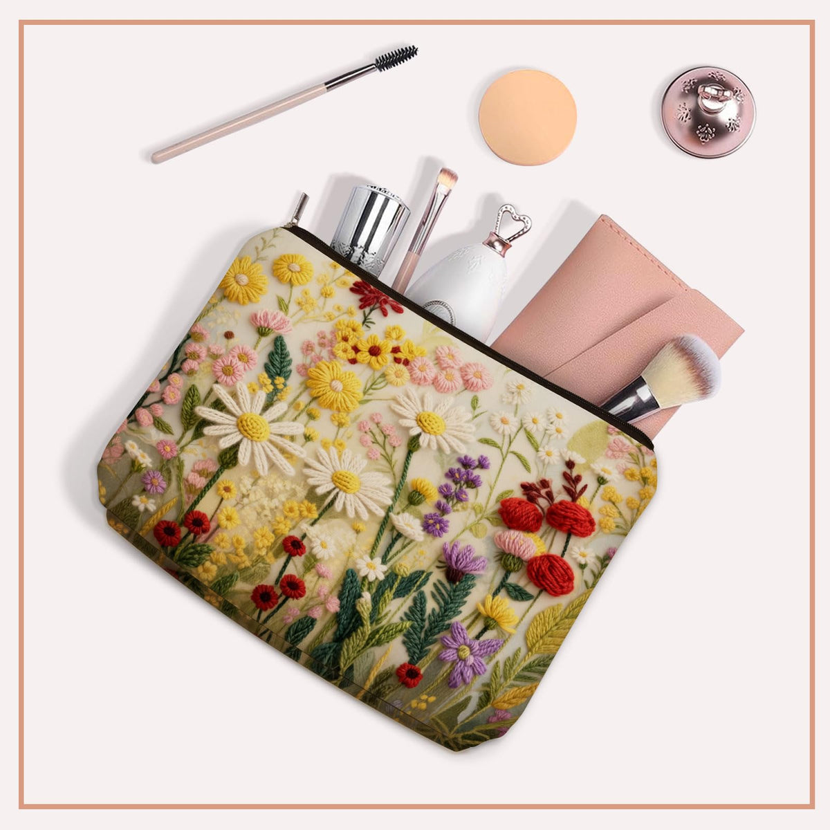 Bohemian Cat Mom Makeup Bag For Women & Teen Girl Cat Lover Gifts. Cute Boho Cats Themed Cosmetic & Toiletry Organizer Pouch For Daughters, Sisters, Friends.Ideal Gift For Travel, Christmas.