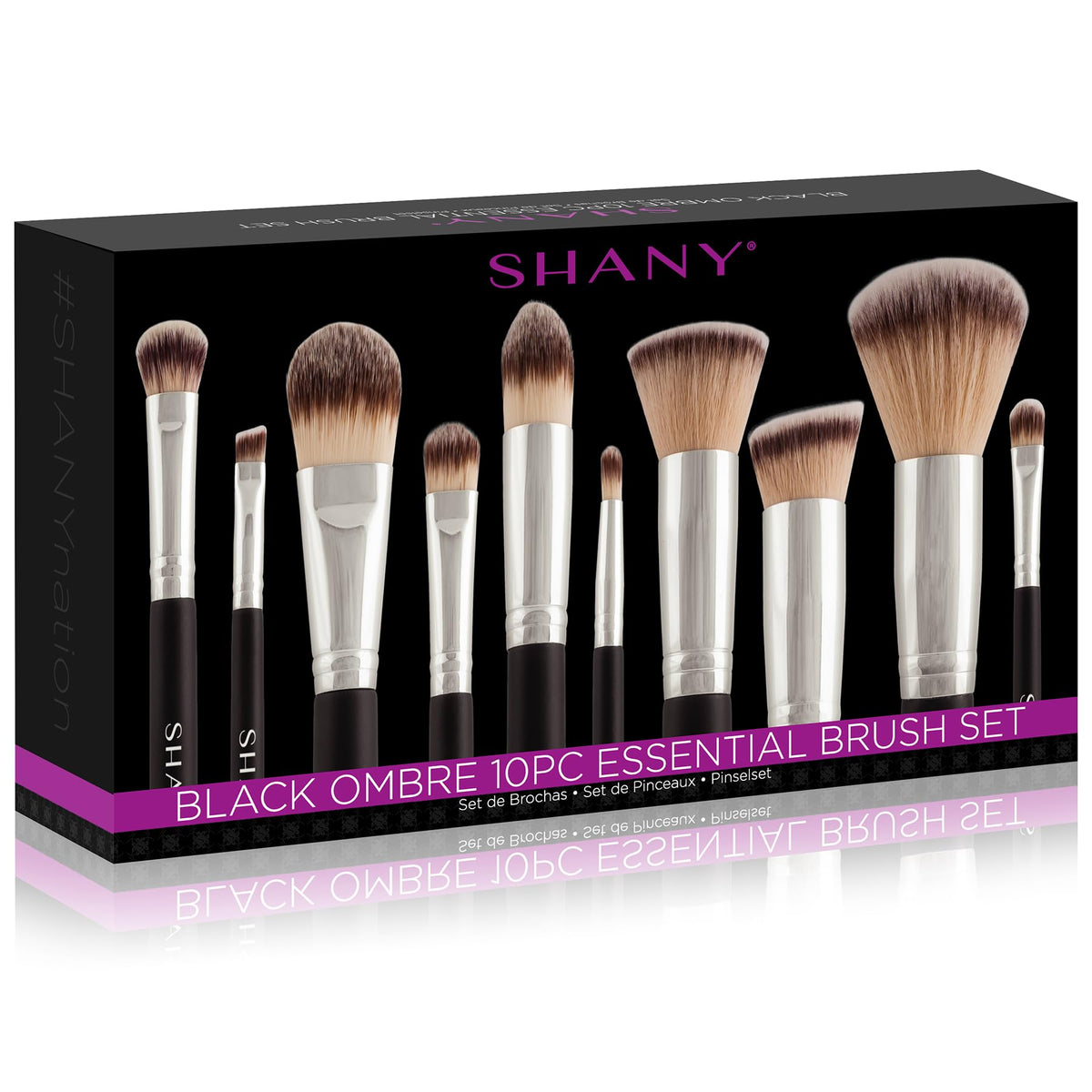 SHANY Vegan Makeup Brushes - 6 PC Double Sided Travel Make up Brushes with Brush storage Pouch - Old Style