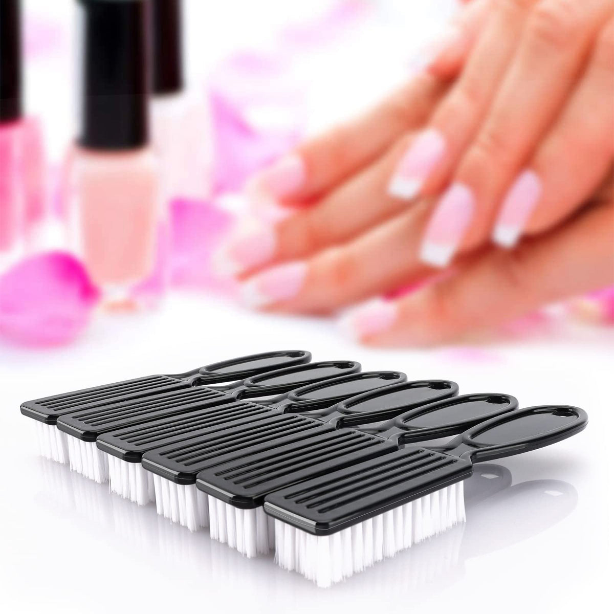 HOFASON 6 Pack Nail Brush for Cleaning Fingernails, Nail Brush Handle Grip Brush for Nail and Toenail Foot, Nail Dust Brush Manicure Pedicure Tools Scrubbing Brush Women Men Home Salon (Macaron)