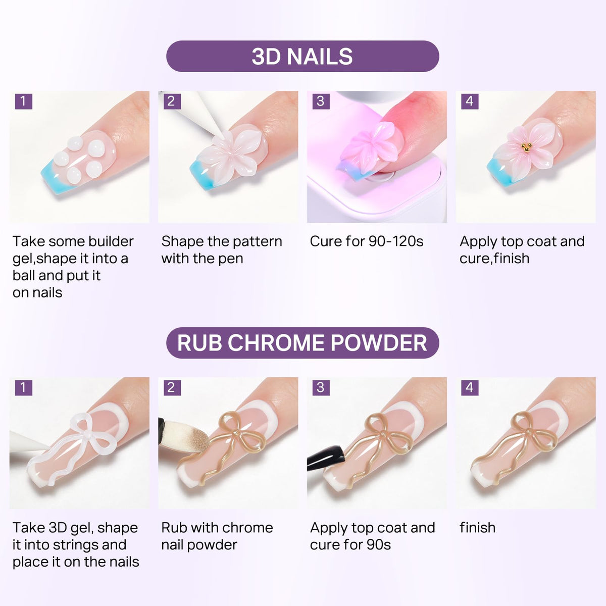 MIZHSE 3D Nail Scupting Gel for Nail Art, 6PCS Neon Colors Non-sticky