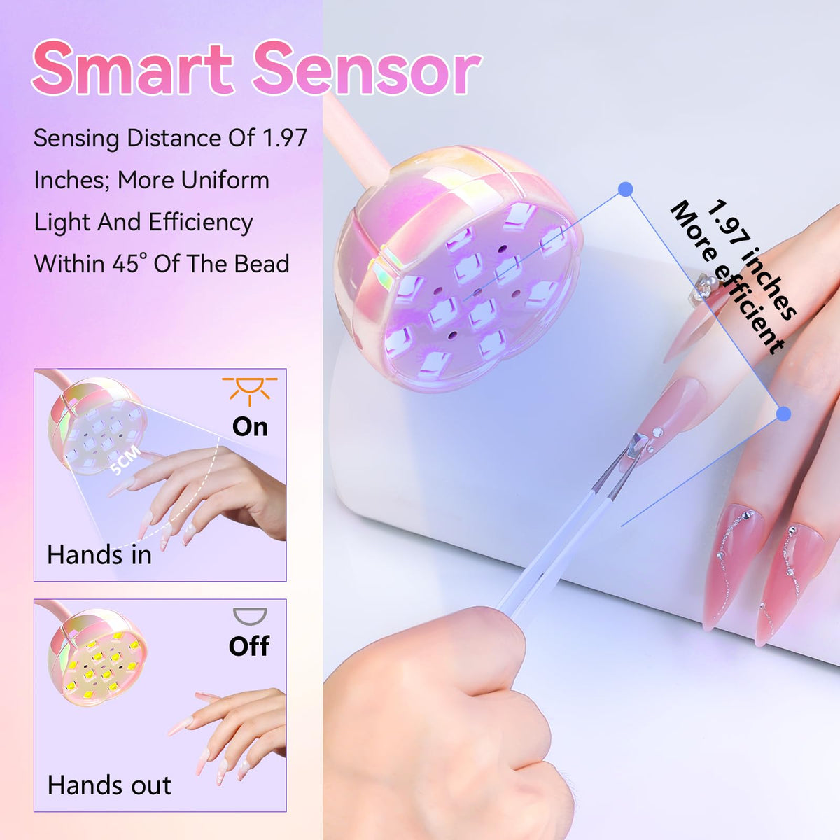 Makartt Cordless Gooseneck UV Nail Lamp for Gel-X Nails, Flash Cure