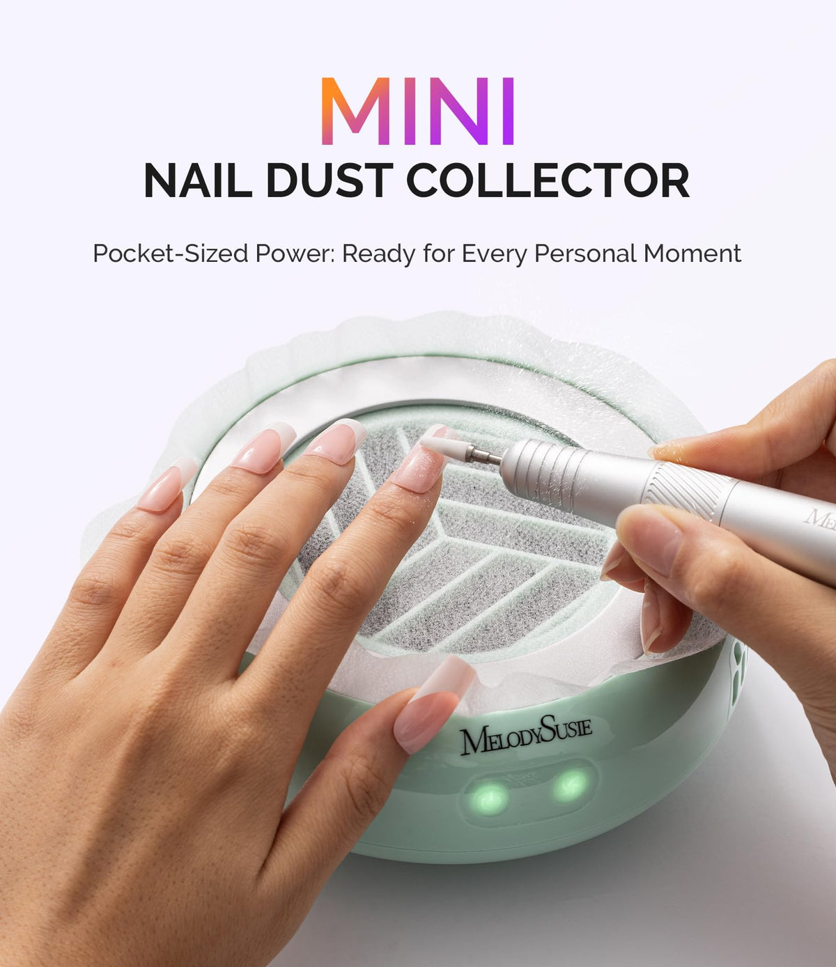MelodySusie Pocket-Sized Nail Dust Collector HProA for Gel Polish Removal