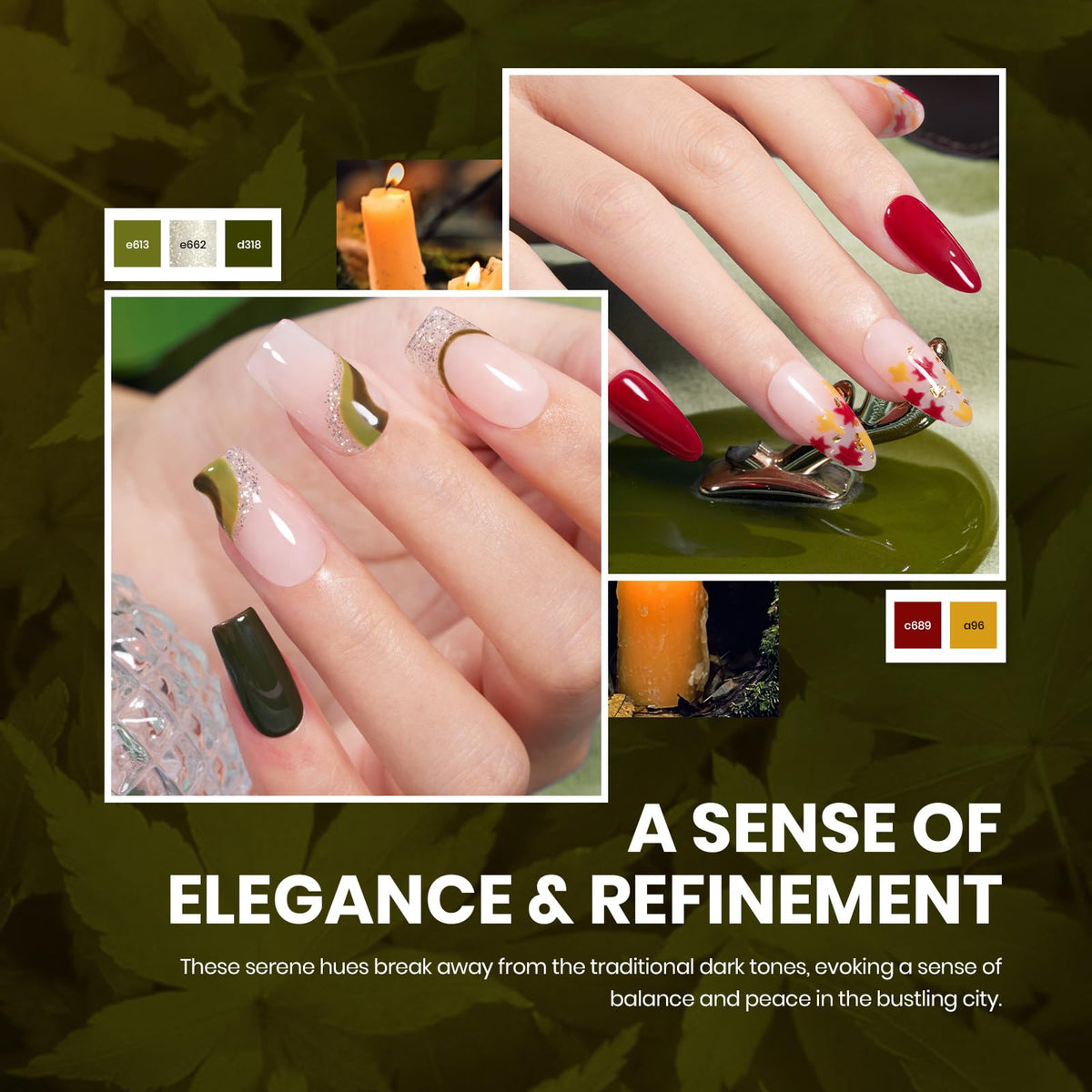 Beetles Fall Gel Nail Polish Set, 20 Colors Orange Yellow Brown