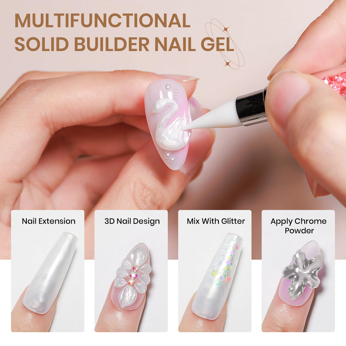 3D Gel for Nail Art, Clear 3d Sculpting Gel for Nail Art