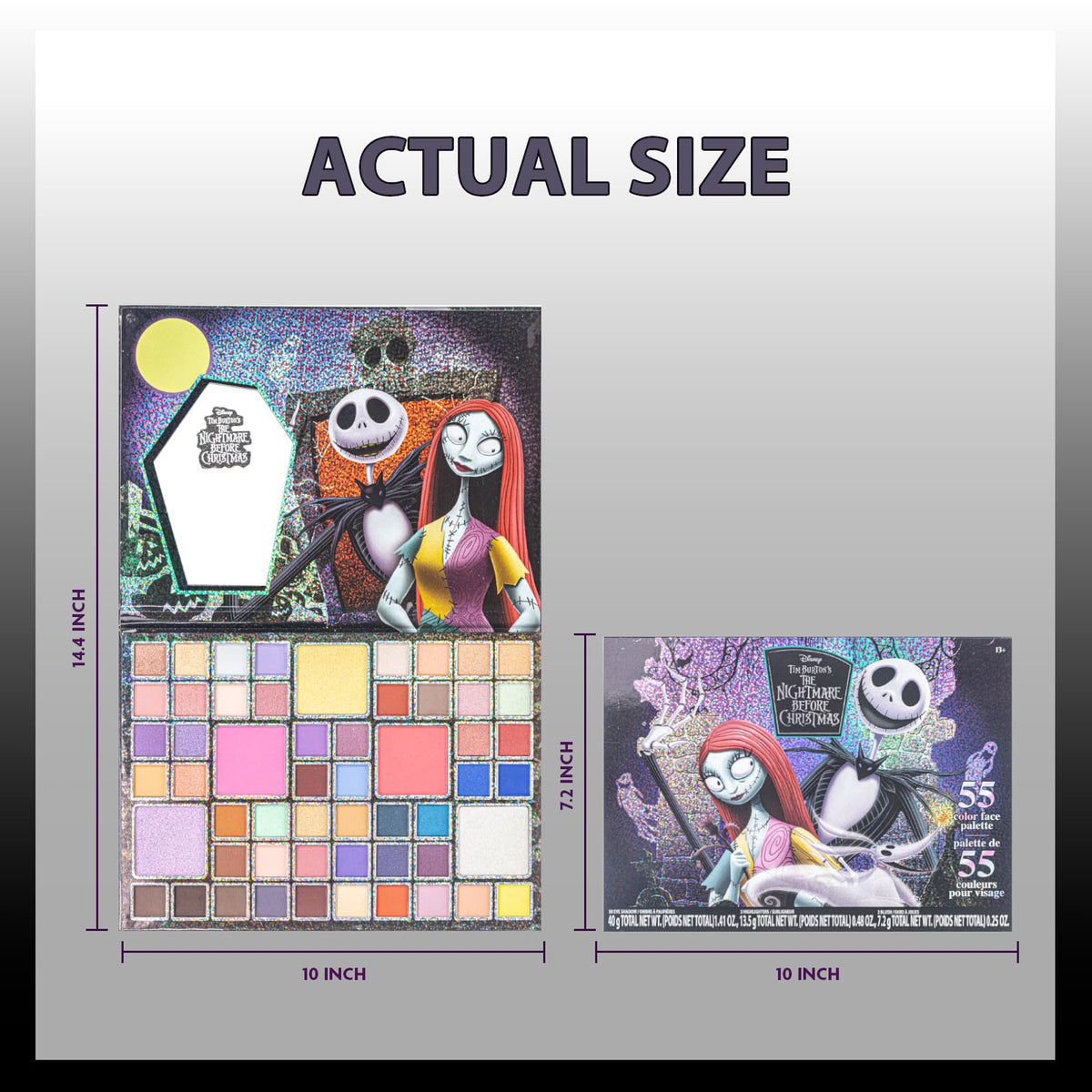 Alice in Wonderland 55-Well Face Palette, Eyeshadow, Ages 13+