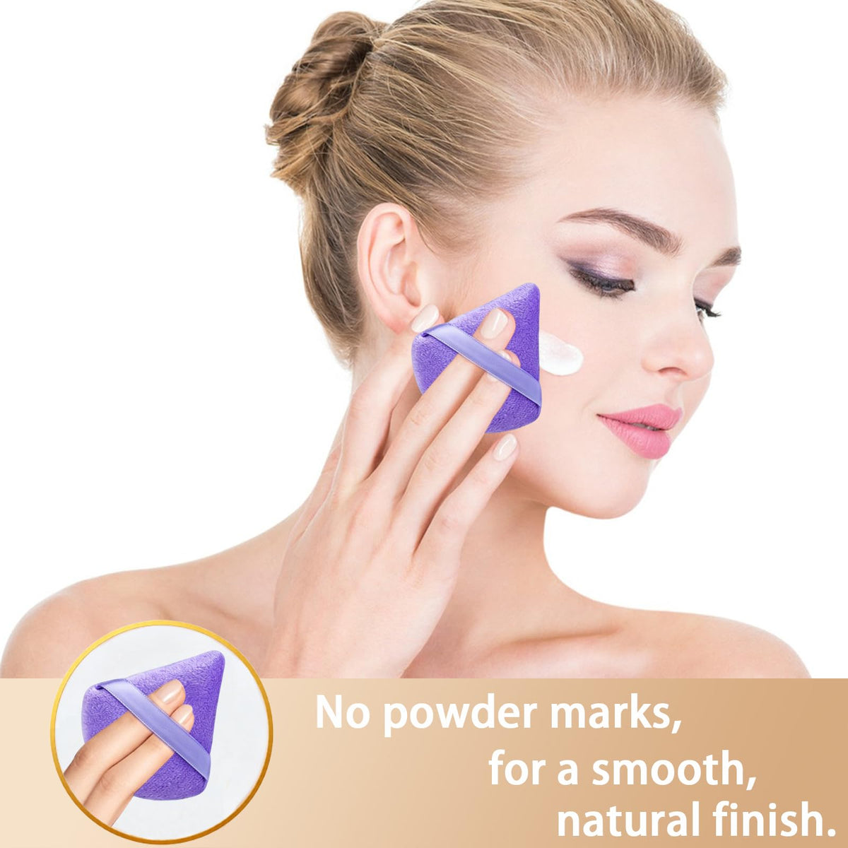 20PCS Makeup Sponge Set With Storage Jar, Wet & Dry Dual Use Beauty Blenders, Triangle Powder Puffs & Mini Finger Puffs,Soft Latex Free Sponges for Liquid, Cream, Powder And Concealer（Blue）