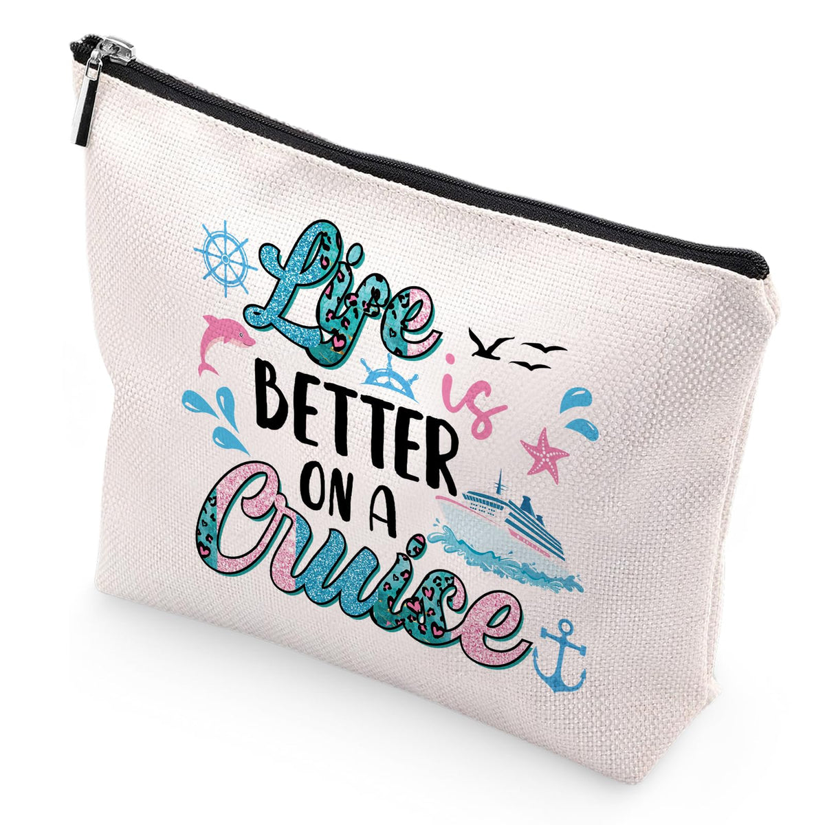 Sitsink Funny Sarcastic Gifts for Girls - Intersting Gifts for Girls Birthday. A Ray of Sarcastic Sunshine Every Single Day Makeup Bag, Cosmetic Bags Humor Sarcastic Gifts for Women Boss Coworker