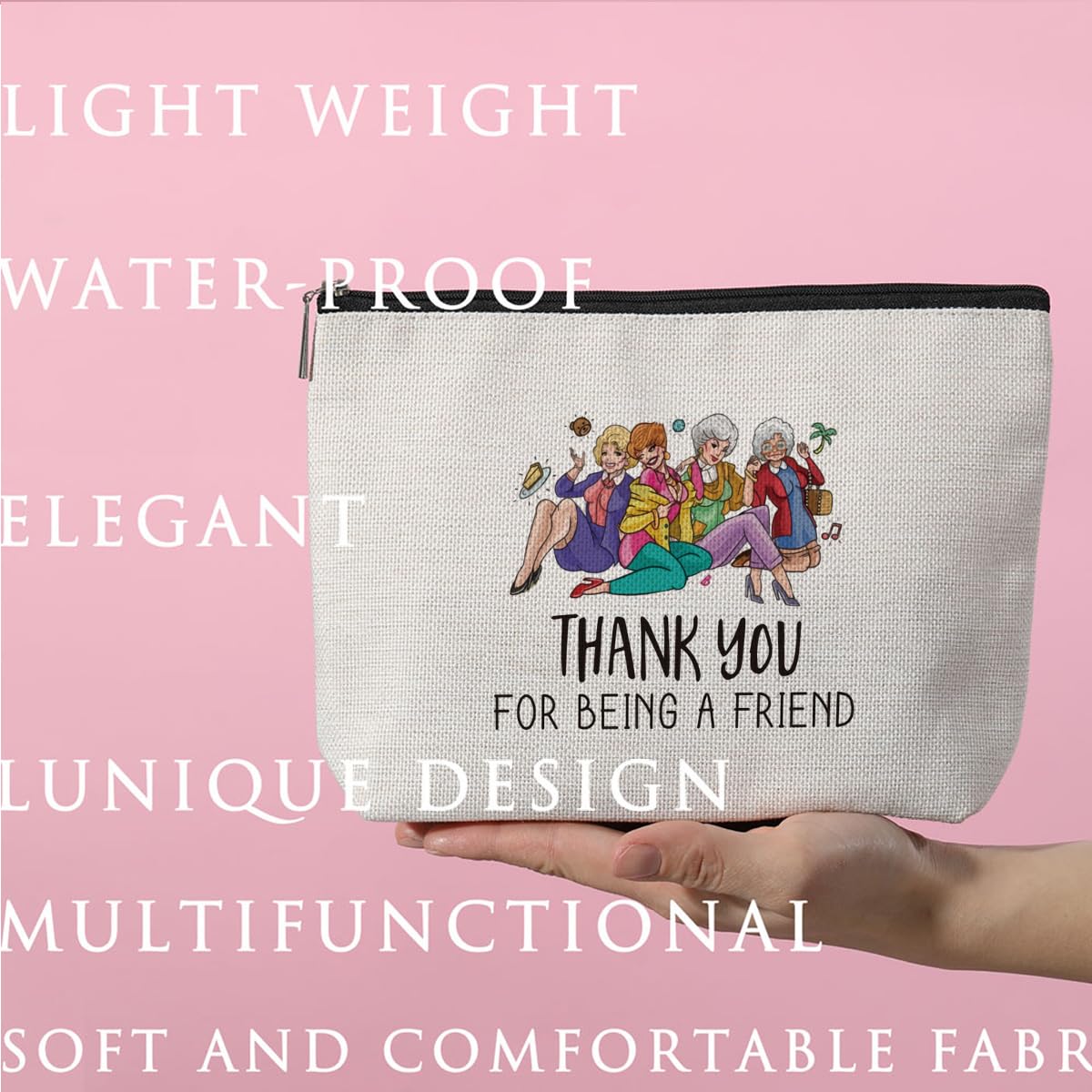 ZHAMEN Vintage Makeup Bag Weird Girls Cosmetic Bag for Women