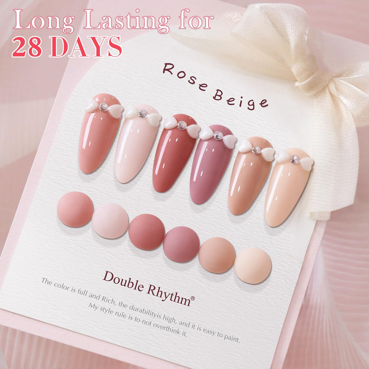 Double Rhythm 6 Pcs 15 ML Gel Polish Set Same Color Same Bottle Soak Off Gel Polish Kit Nail Art Manicure Salon DIY at Home for Women (Dark Light Brown Orange Maroon-T6-6)