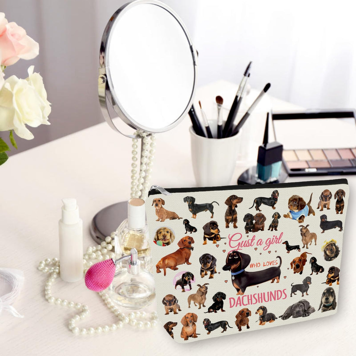Bohemian Cat Mom Makeup Bag For Women & Teen Girl Cat Lover Gifts. Cute Boho Cats Themed Cosmetic & Toiletry Organizer Pouch For Daughters, Sisters, Friends.Ideal Gift For Travel, Christmas.