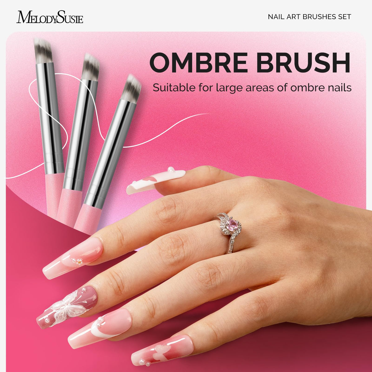 MelodySusie Nail Art Brushes Set, 6pcs Nail Art Design Pen Painting Tools
