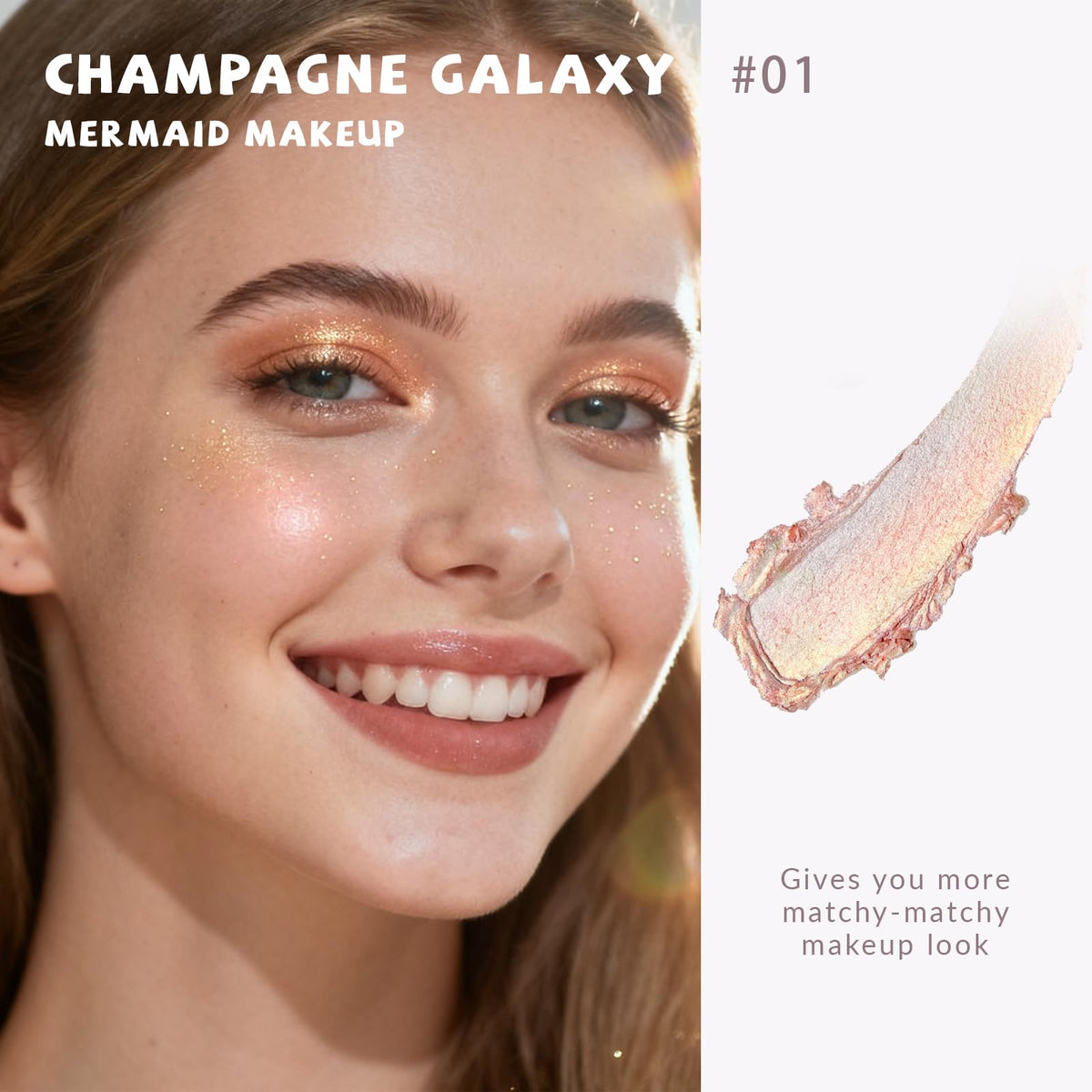 HOSAILY Holographic Duochrome Blue Glitter Eyeshadow, Color Shift Metallic Shimmer Eyeshadow Palette, Chameleon Sparkle Inner Corner Eye Highlighter, Iridescent Eye Shadow Palette Fairy Makeup#04