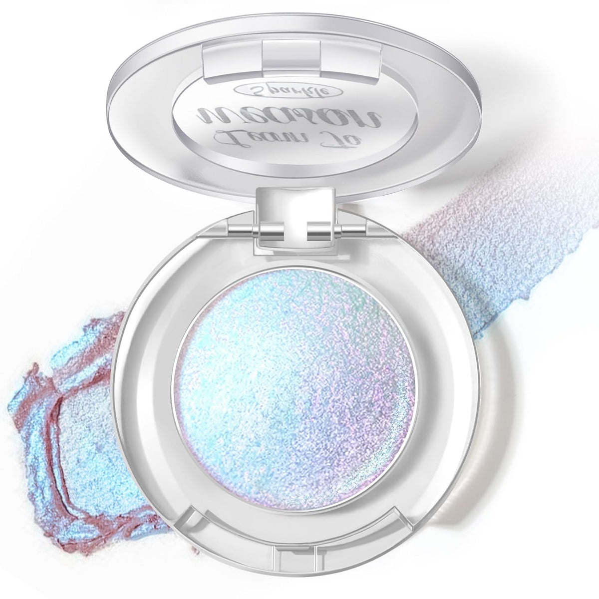HOSAILY Holographic Duochrome Blue Glitter Eyeshadow, Color Shift Metallic Shimmer Eyeshadow Palette, Chameleon Sparkle Inner Corner Eye Highlighter, Iridescent Eye Shadow Palette Fairy Makeup#04