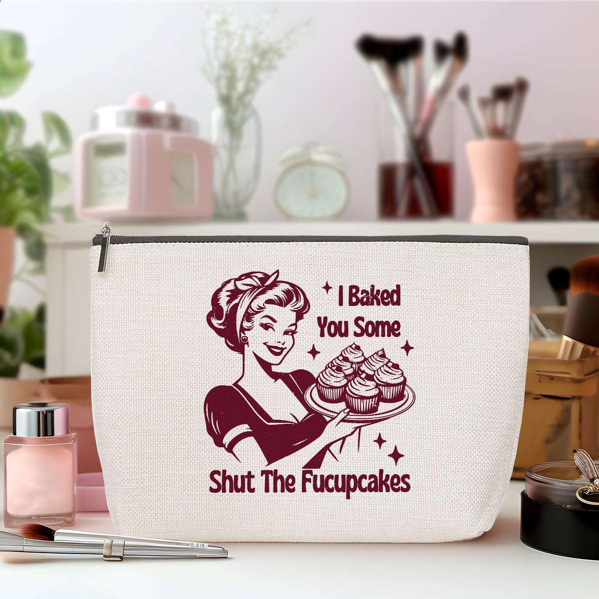 Funny Housewife Makeup Bag Gag Sarcastic Gifts Cosmetic Bags for Women