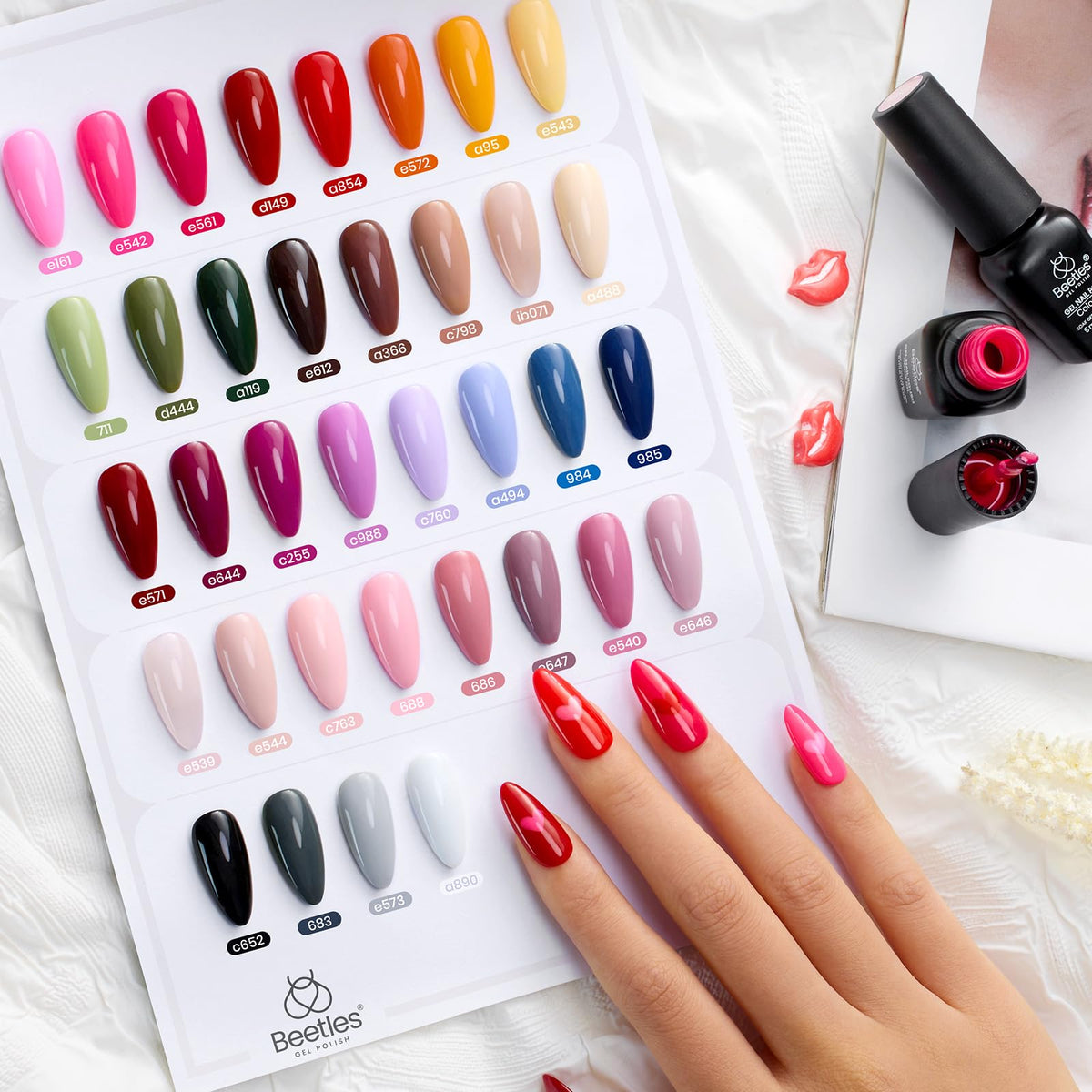 Beetles Fall Gel Nail Polish Set, 20 Colors Orange Yellow Brown