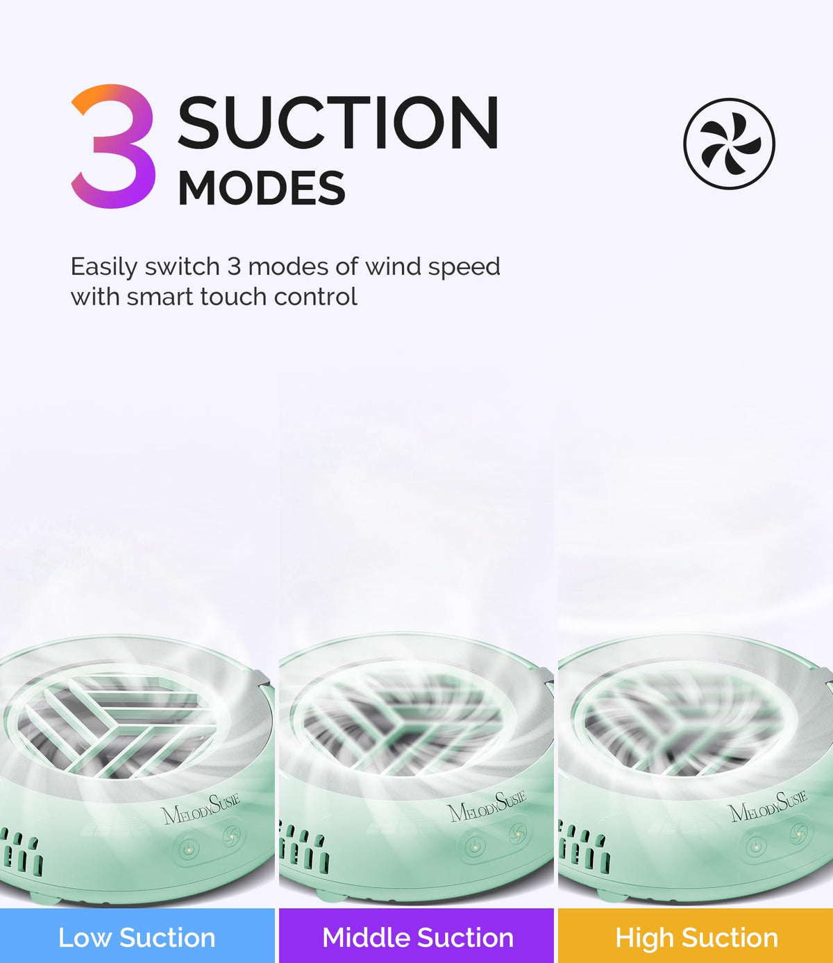 MelodySusie Pocket-Sized Nail Dust Collector HProA for Gel Polish Removal