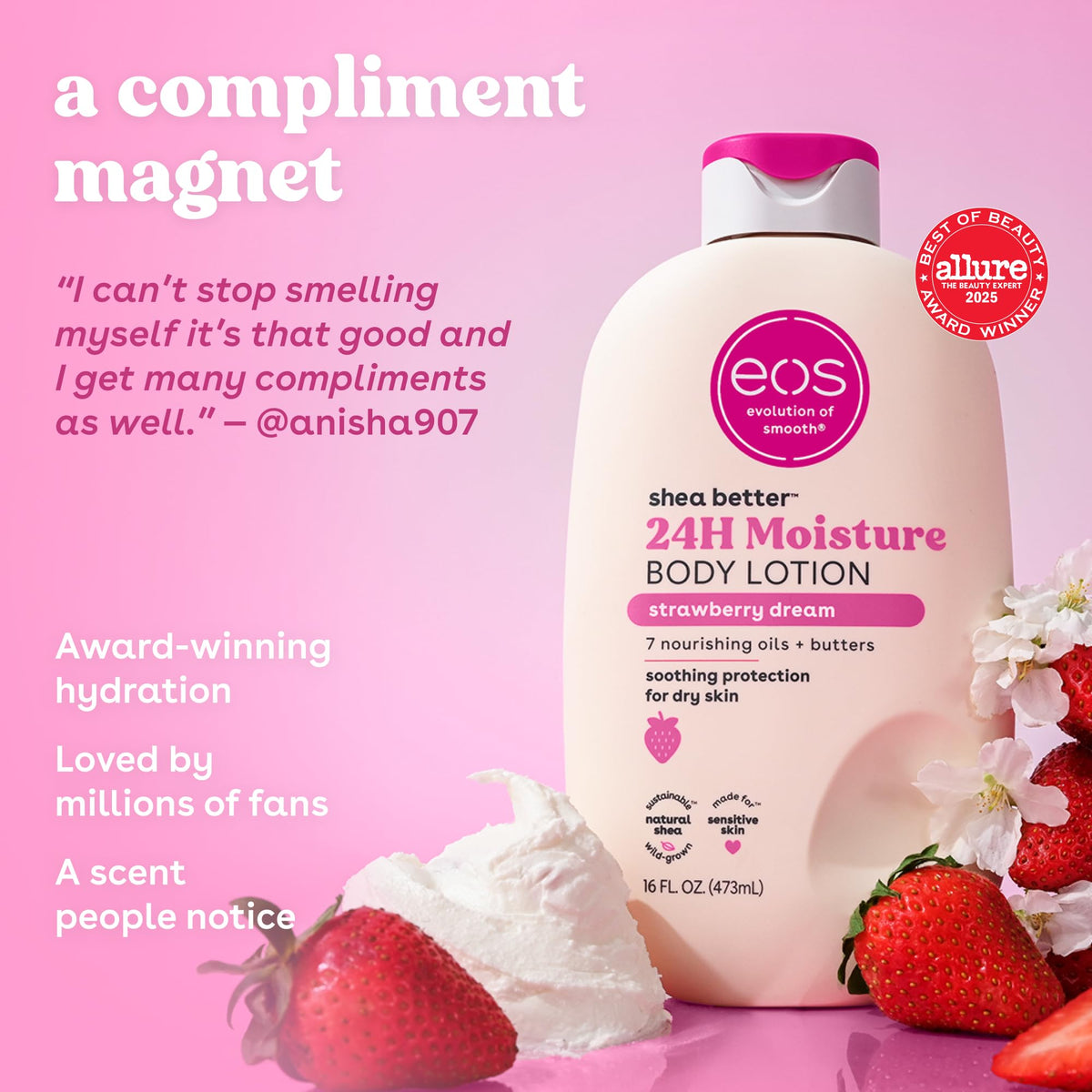eos Natural Shea Better Body Lotion, Fresh & Cozy, 16 fl oz