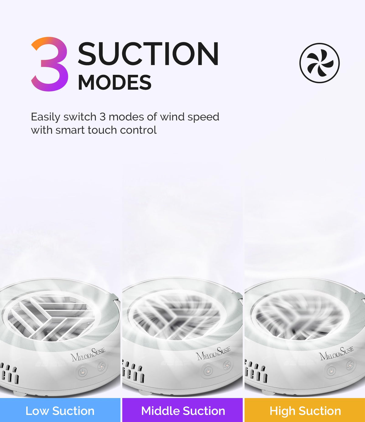 MelodySusie Pocket-Sized Nail Dust Collector HProA for Gel Polish Removal