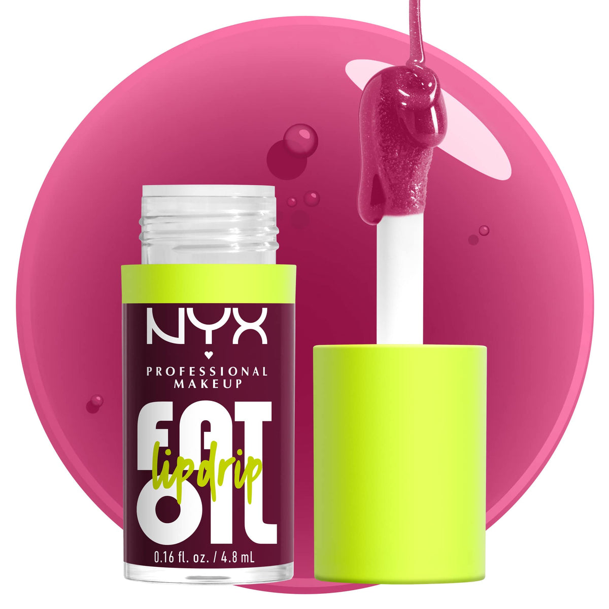 NYX PROFESSIONAL MAKEUP Fat Oil Lip Drip, Moisturizing Lip Oil Gloss, Vegan Tinted Formula, Up to 12 HR Hydration - Missed Call (Sheer Pink)