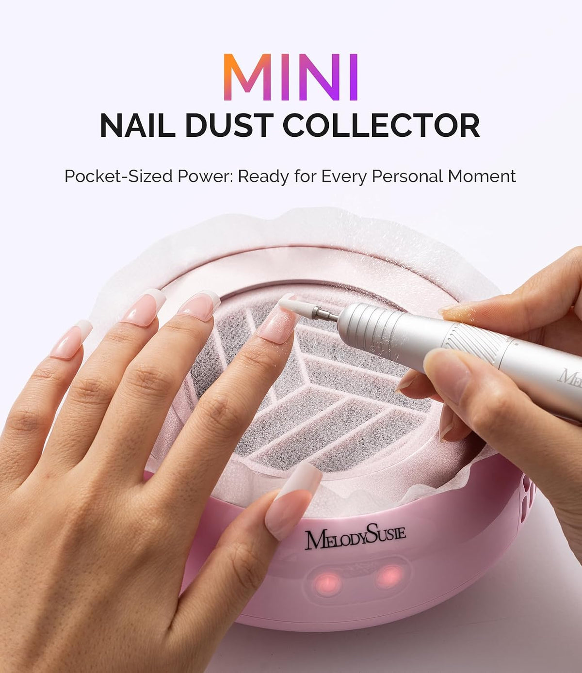 MelodySusie Pocket-Sized Nail Dust Collector HProA for Gel Polish Removal