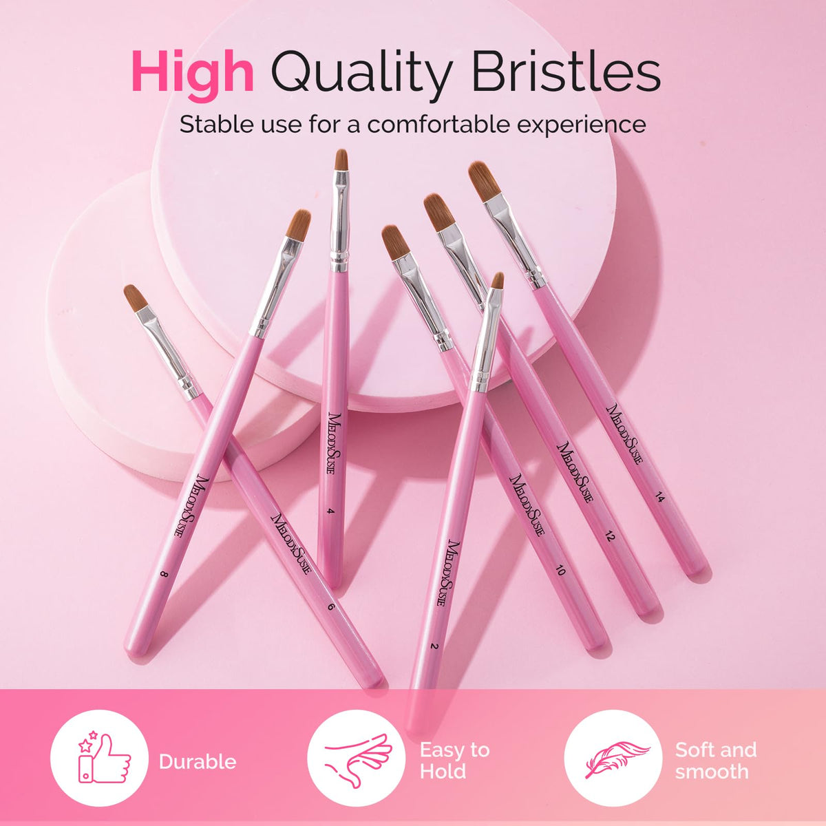 MelodySusie Nail Art Brushes Set, 6pcs Nail Art Design Pen Painting Tools