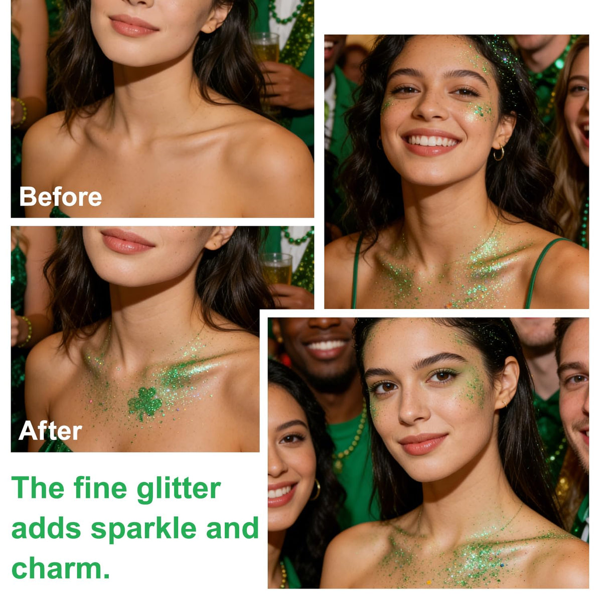 Hair and Body Glitter Spray, Shimmering Powder Sparkle Powder Makeup, Glitter Loose Sparkle Makeup for Body Highlighter,Festival Prom Rave Accessories (Glint-Rainbow)