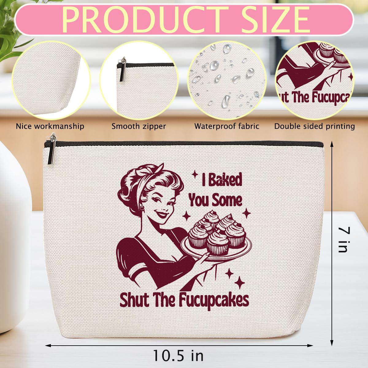 Funny Housewife Makeup Bag Gag Sarcastic Gifts Cosmetic Bags for Women