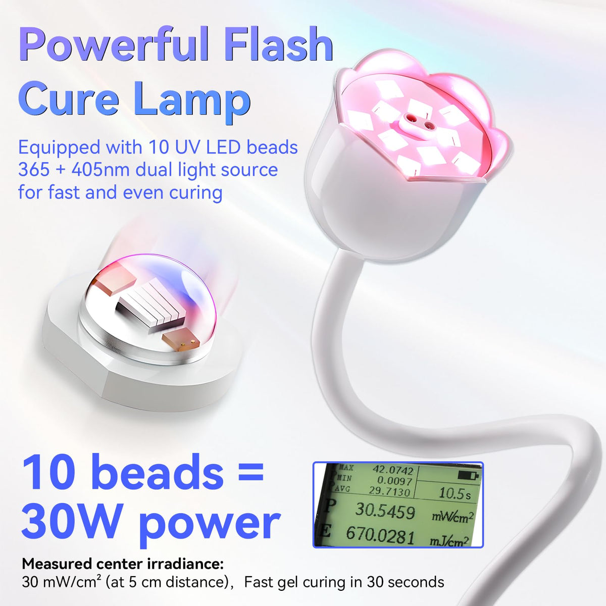 Makartt Cordless Gooseneck UV Nail Lamp for Gel-X Nails, Flash Cure