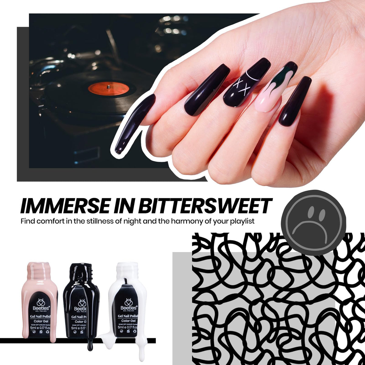 Beetles Gel Nail Polish Set, 63 PCS 55 Colors Gel Polish Kit with Base Coat