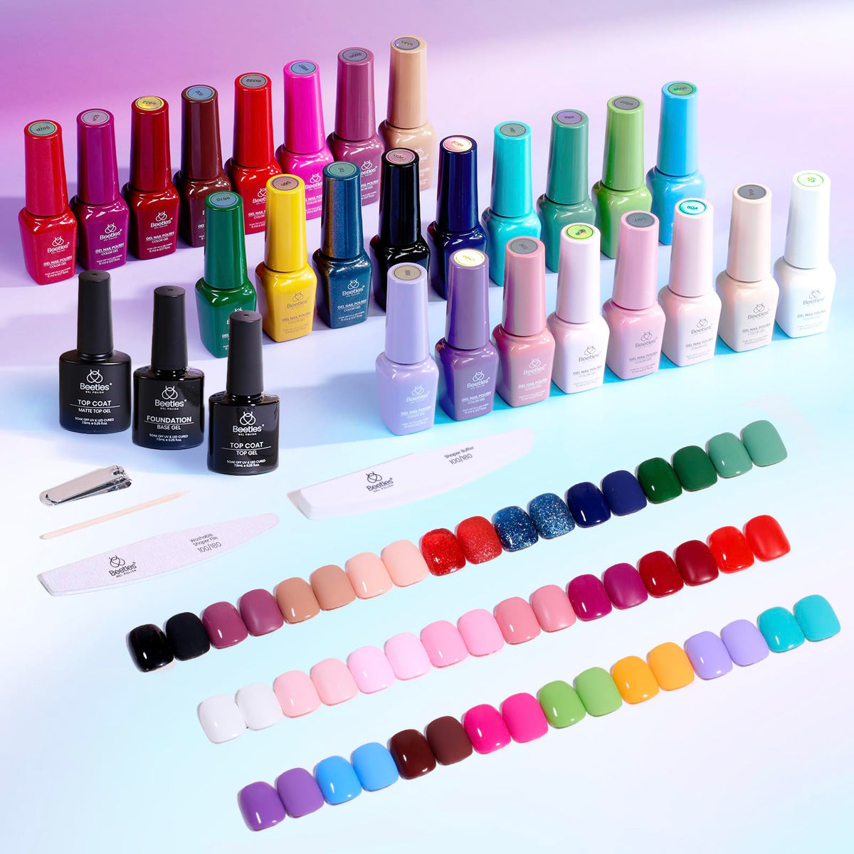 Beetles Cat Eye Gel Nail Polish Set, 36 Colors Magnetic Fall Gel Polish Kit