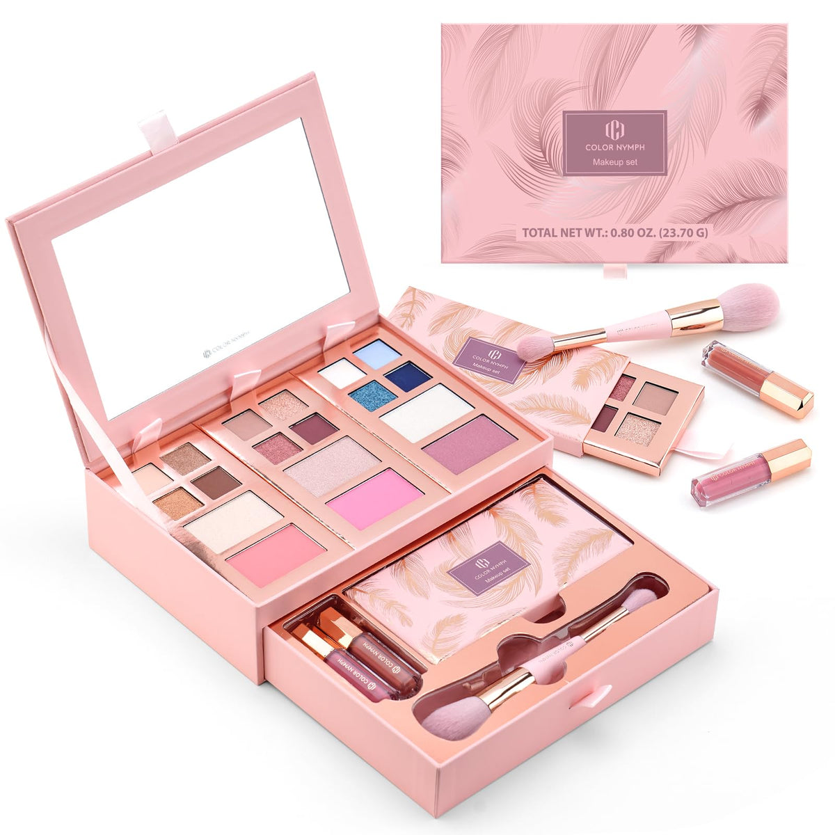 Color Nymph Makeup Kit for Teens Girls Beginners Travel Make up Set Green
