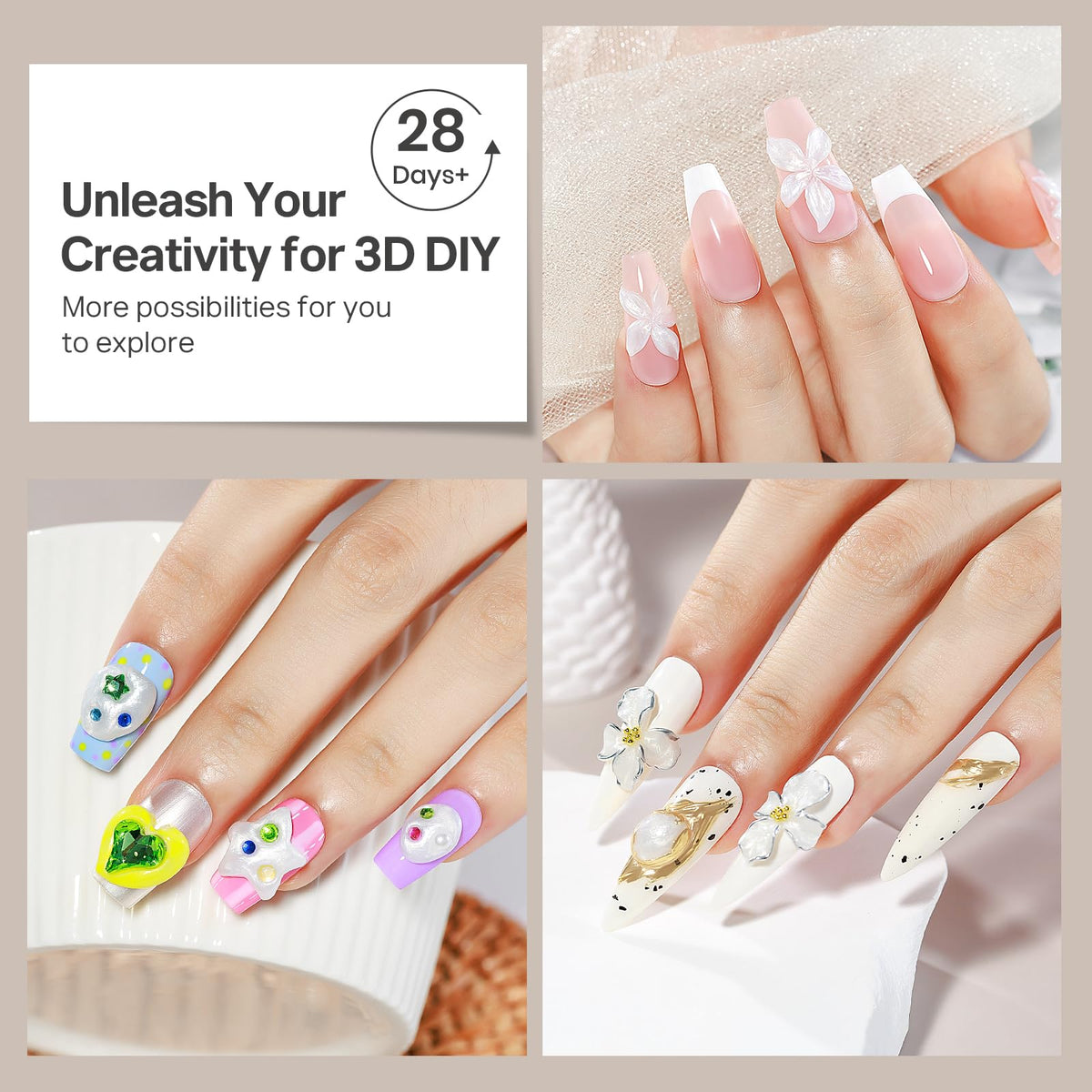 MIZHSE 3D Nail Scupting Gel for Nail Art, 6PCS Neon Colors Non-sticky