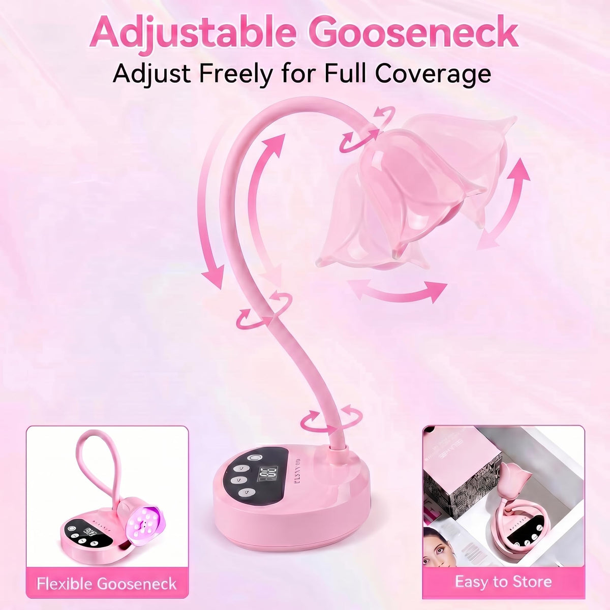 Makartt Flash Cure UV LED Nail Lamp for Gel-X Tips, Adjustable Gooseneck