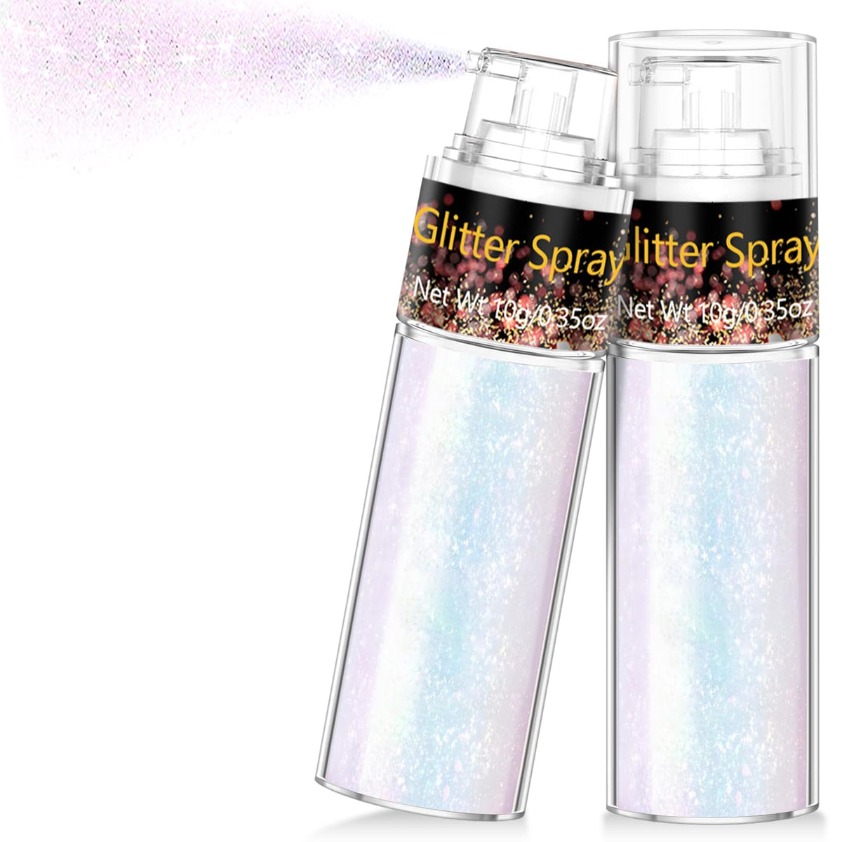 Scarman Hair and Body Glitter Spray, 1PC Glint-Rainbow Hairspray Powder