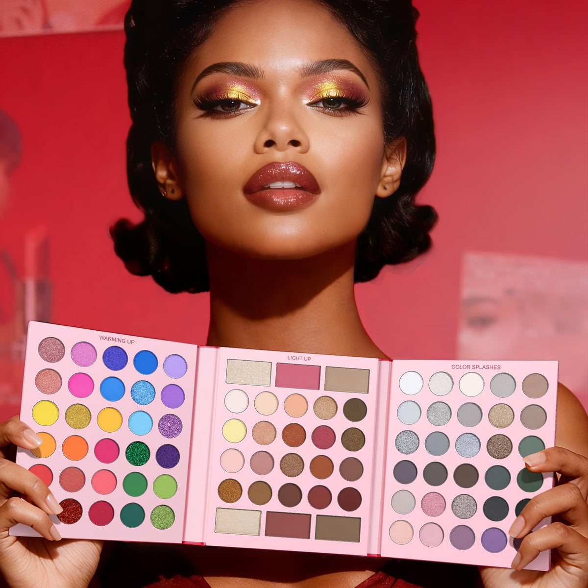 UCANBE 86 Colors Nude Eyeshadow Palette with 15pcs Makeup Brushes Set, Matte Glitter Long Lasting Highly Pigmented Waterproof Colorful Eye Shadow Contour Blush Powder Highlighter All in One