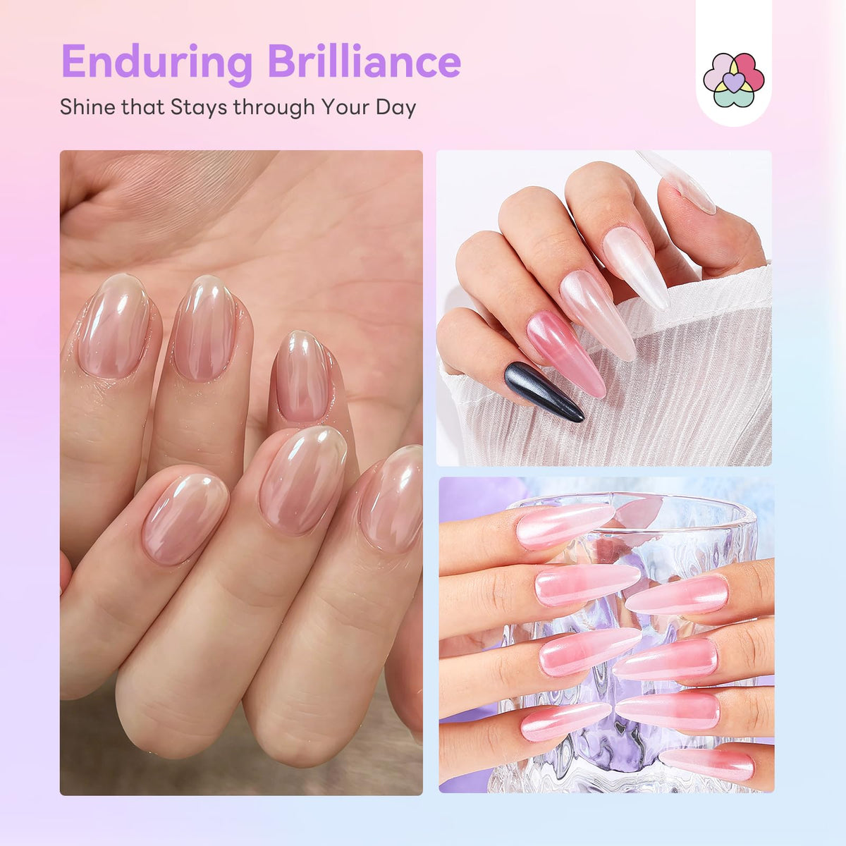 SAVILAND Air Cushion Chrome Nail Powder Pen for Beginners, Mermaid