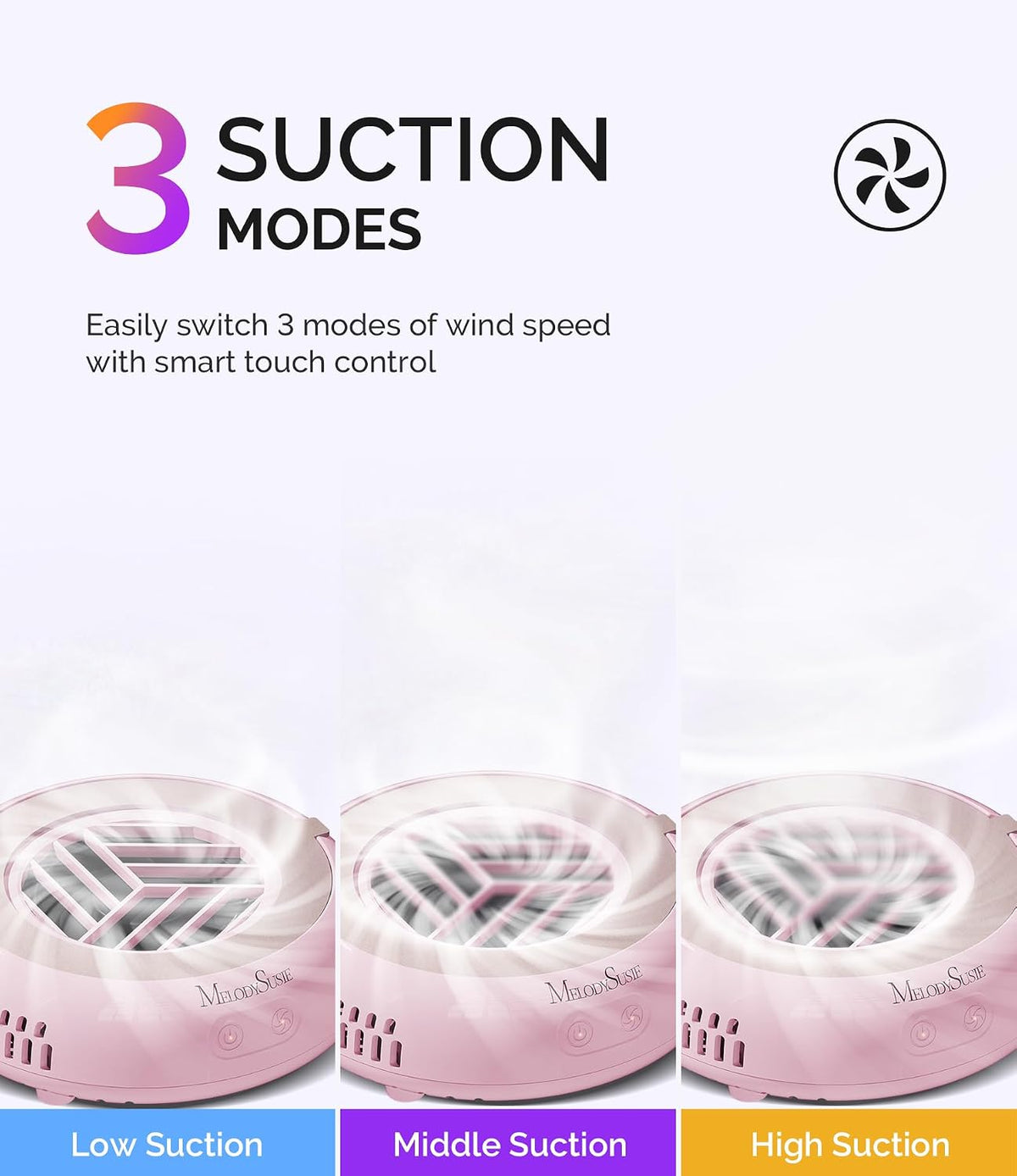 MelodySusie Pocket-Sized Nail Dust Collector HProA for Gel Polish Removal