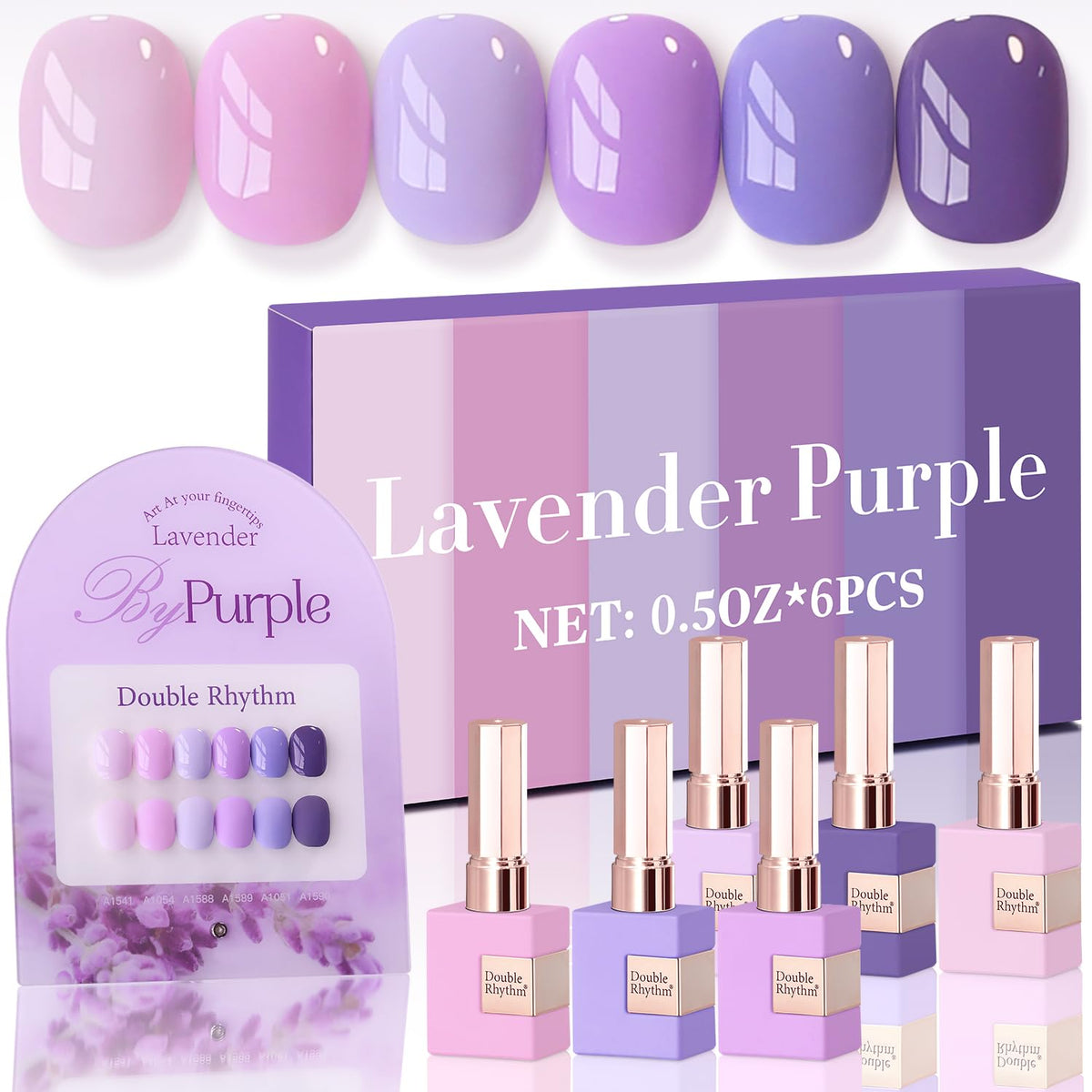 Double Rhythm 6 Pcs 15 ML Gel Polish Set Same Color Same Bottle Soak Off Gel Polish Kit Nail Art Manicure Salon DIY at Home for Women (Dark Light Brown Orange Maroon-T6-6)