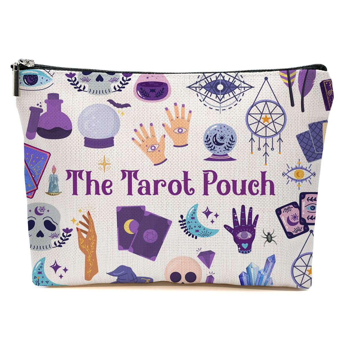JIUWEIHU Goth Cat Makeup Bag, Funny Cat Cosmetic Bags Travel Organizer Bag