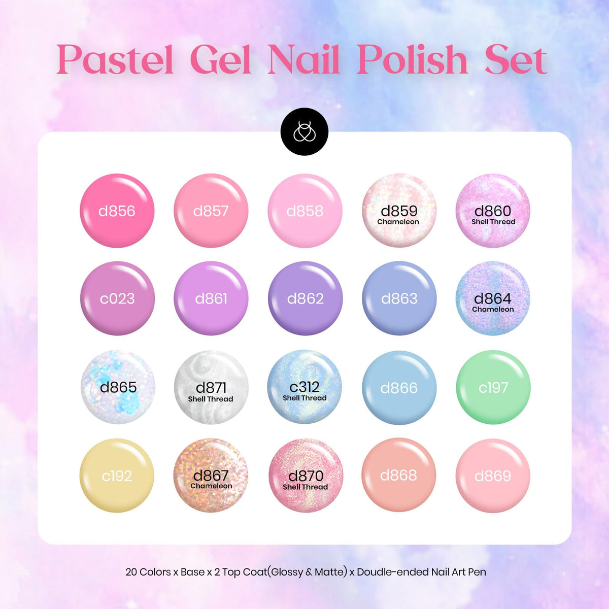 Beetles Gel Nail Polish Kit with U V Light - 80Pcs 55 Colors Gel Nail Kit